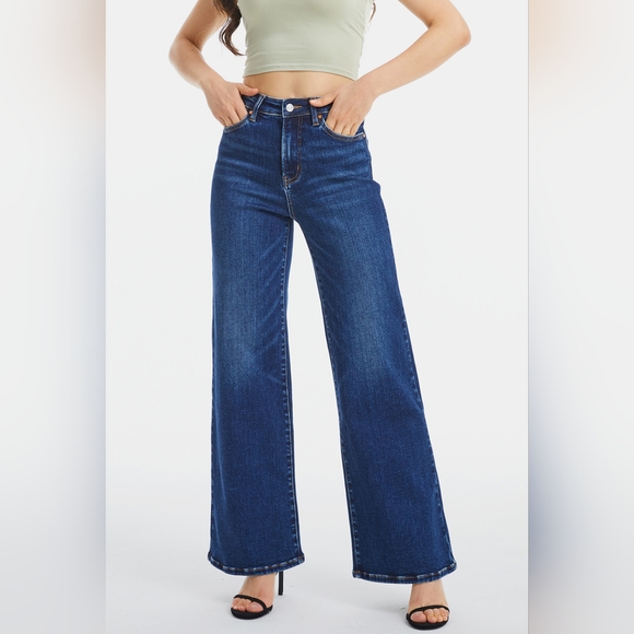 BAYEAS Full Size High Waist Cat's Whisker Wide Leg Jeans - Picture 5 of 15